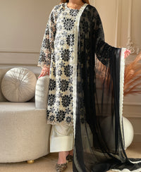 3 pcs Crusia Embroidered Dress - Black Orchid