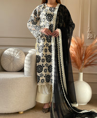 3 pcs Crusia Embroidered Dress - Black Orchid