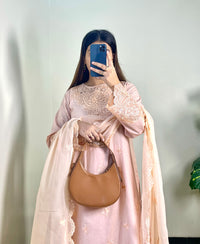 Beige Glaze - 3 Piece Embroidered Cotton Suit