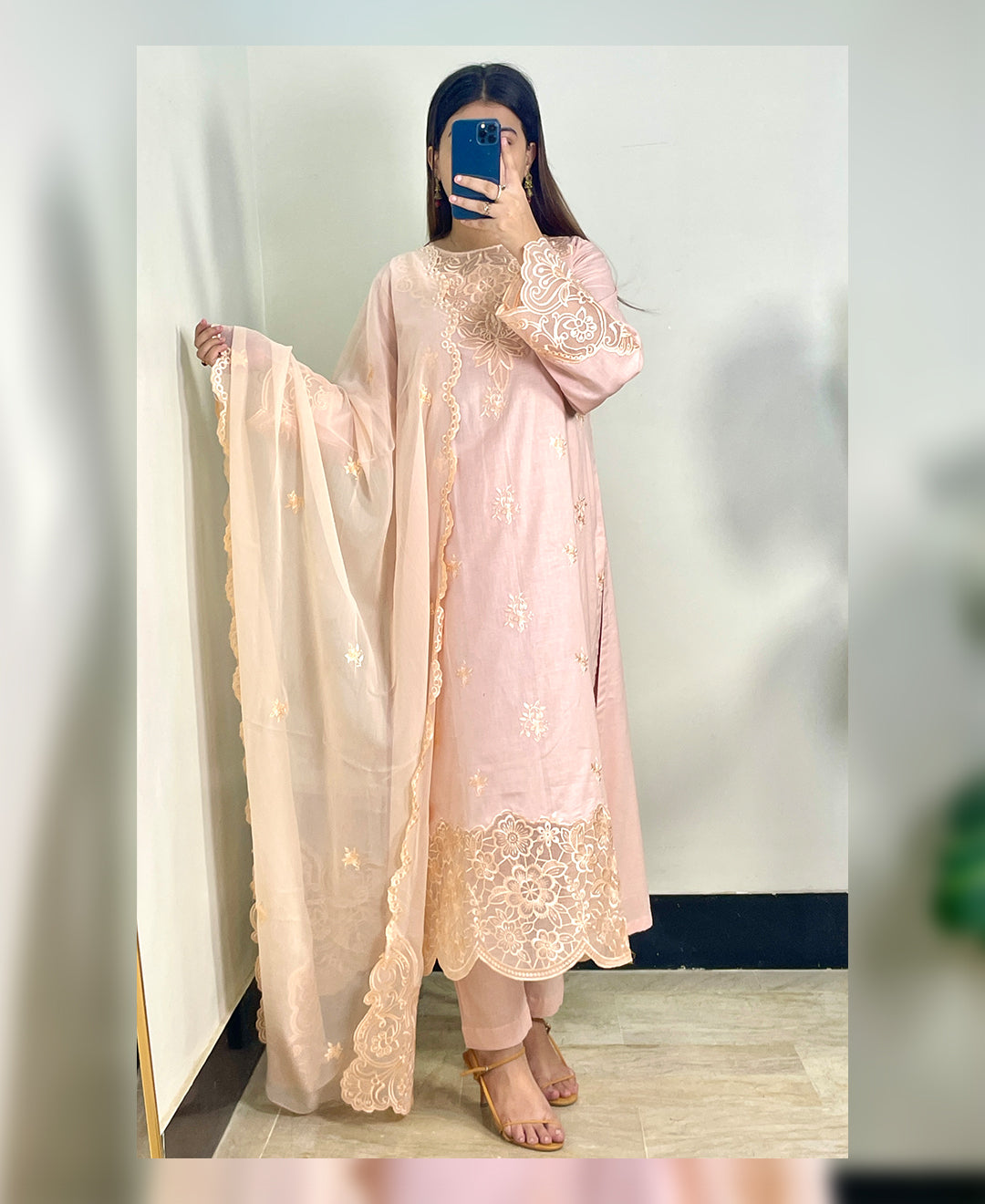 Beige Glaze - 3 Piece Embroidered lawn Cotton Suit