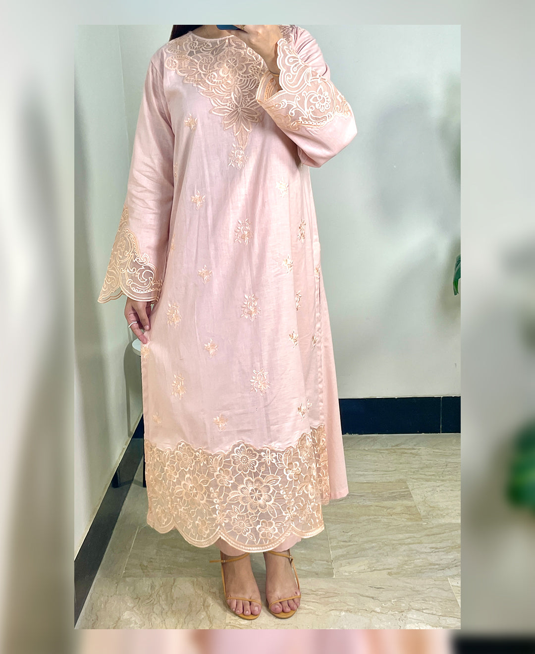 Beige Glaze - 3 Piece Embroidered lawn Cotton Suit