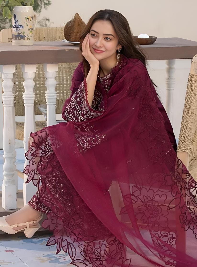 Gul-e-Bahar - 3 Piece Embroidered lawn Cotton Suit