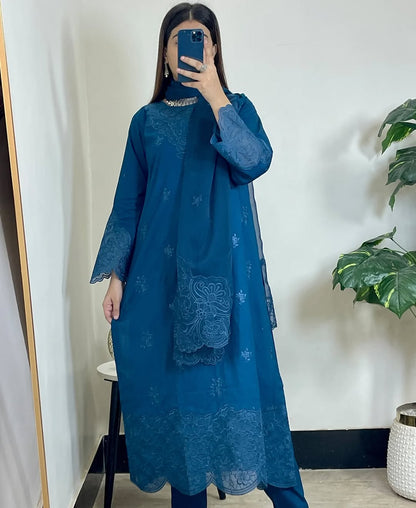 Mystic Glaze - 3 Piece Embroidered Lawn Cotton Suit